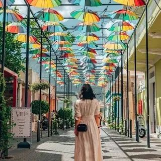 La calle de las sombrillas de Puerto Plata