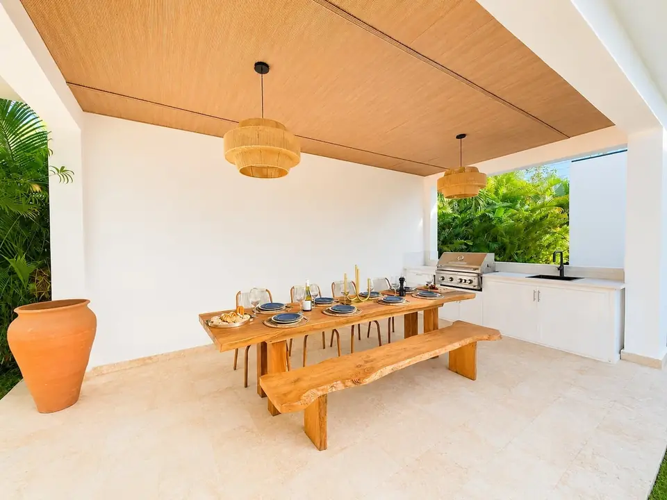 La cocina y el comedor exteriores